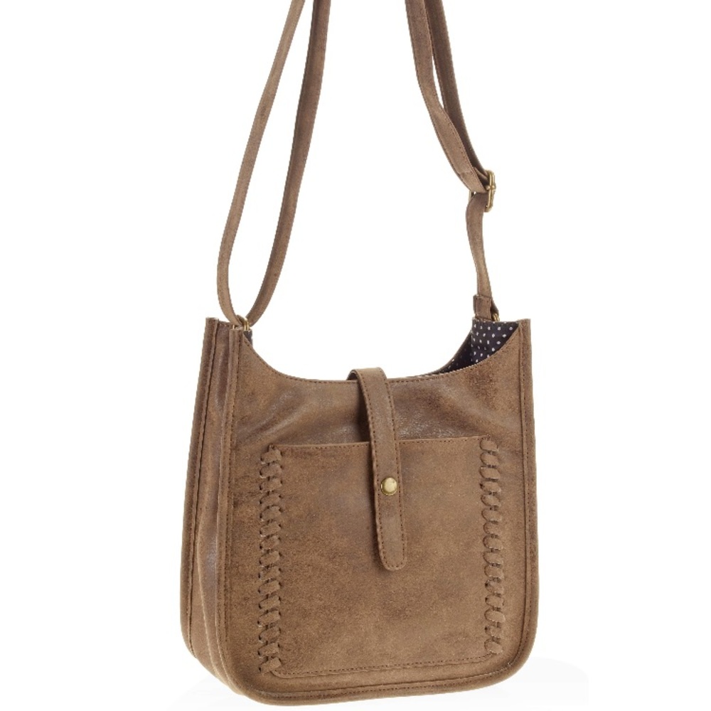 Faux Leather Brown Crossbody Bag/Purse